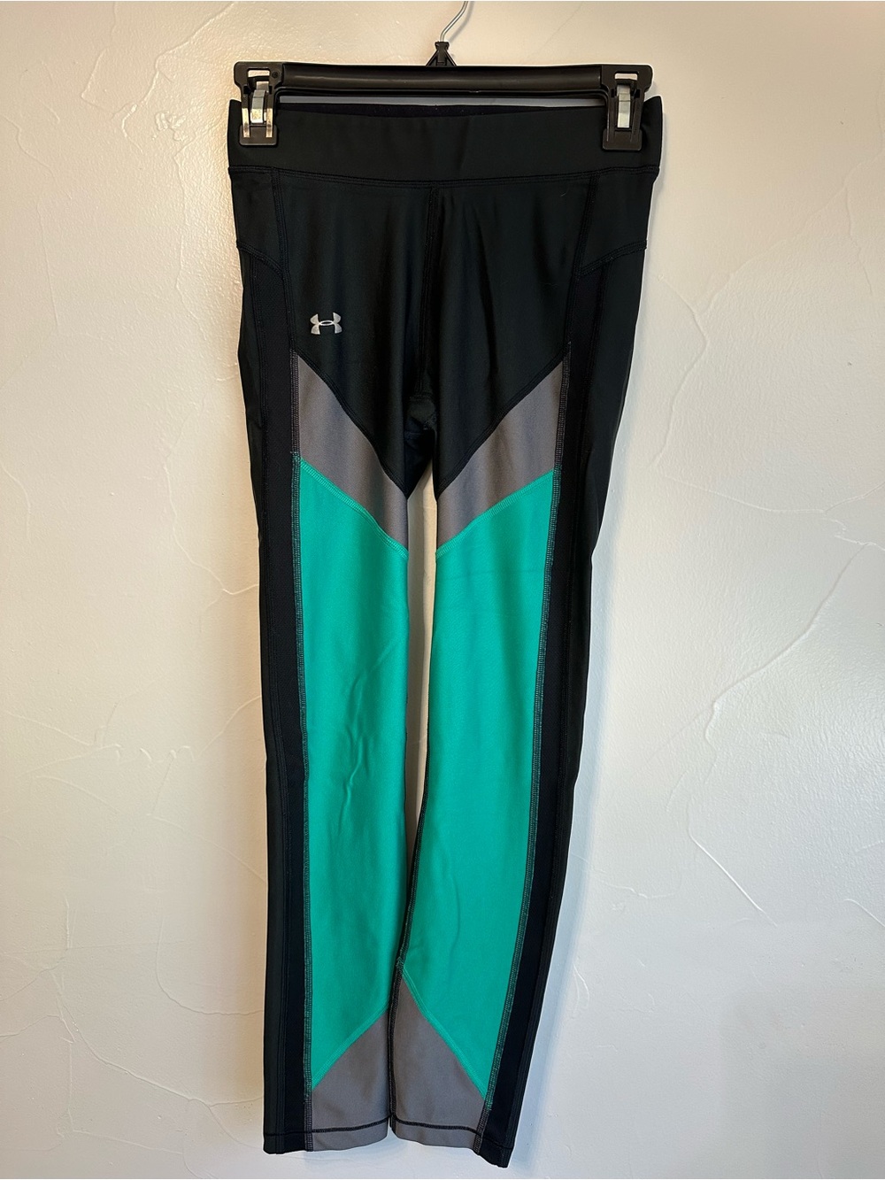 Under Armour Black Leggings with Teal & Gray